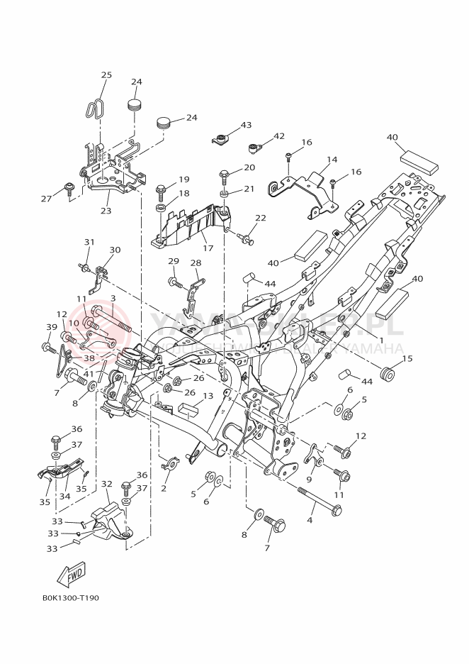 Schemat "rama" do Yamaha TRACER 700