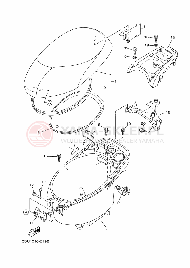 Schemat "siedzenie" do Yamaha CV50R JOG R