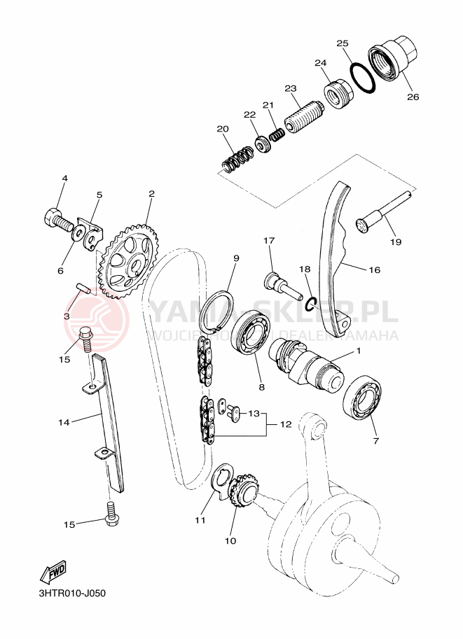 Schemat "Wałek rozrządu" do Yamaha SR400
