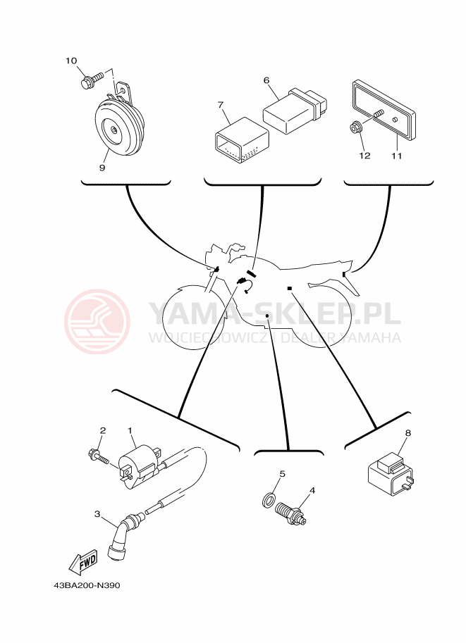 Schemat "układ elektryczny" do Yamaha YBR125EGS