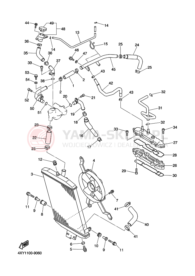 Schemat "Układ chlodzenia" do Yamaha XVZ13TF ROYALSTAR VENTURE