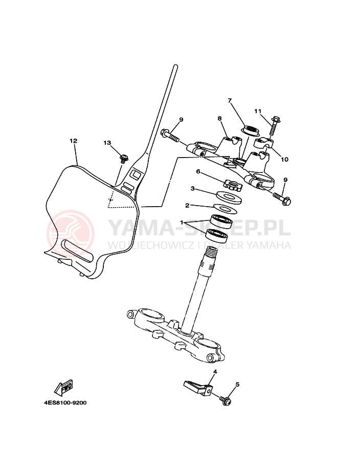 Schemat "Półki zawieszenia" do Yamaha YZ80