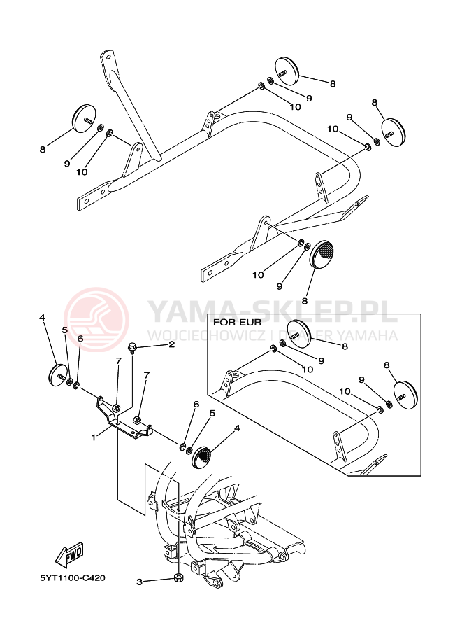 Schemat "układ elektryczny" do Yamaha YFM350RT