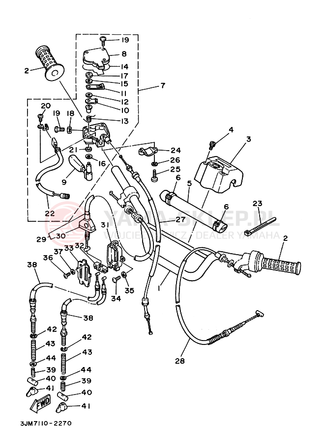 Schemat "Kierownica i osprzęt" do Yamaha BLASTER