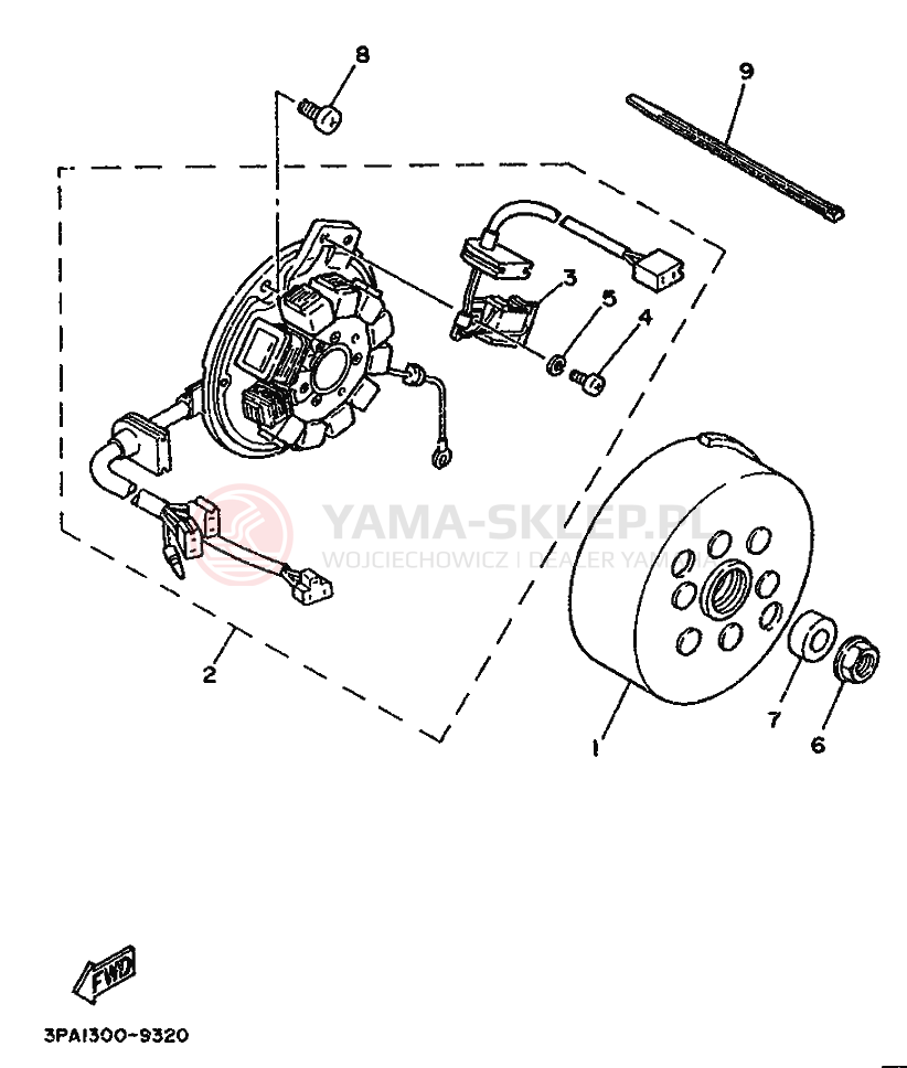 Schemat "prądnica" do Yamaha TZR125