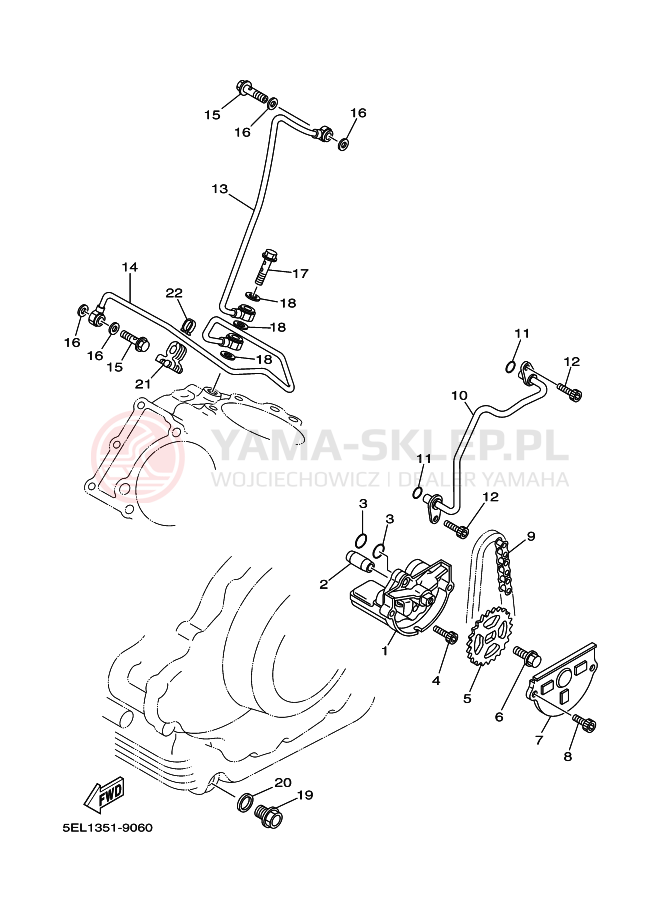 Schemat "Pompa olejowa" do Yamaha XVS1100 XVS11RC V STAR 1100