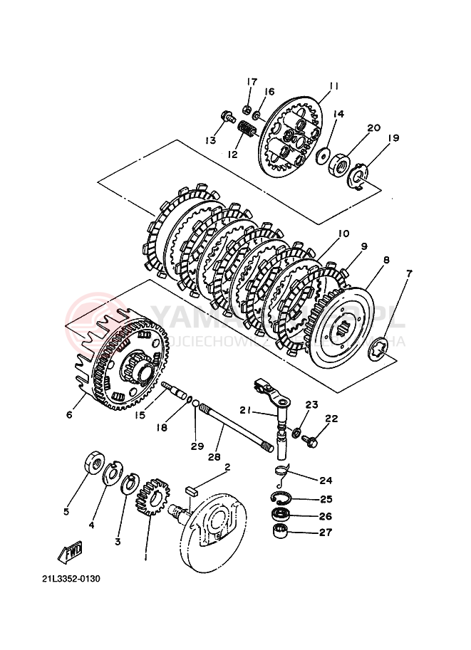Schemat "sprzęgło" do Yamaha SR250