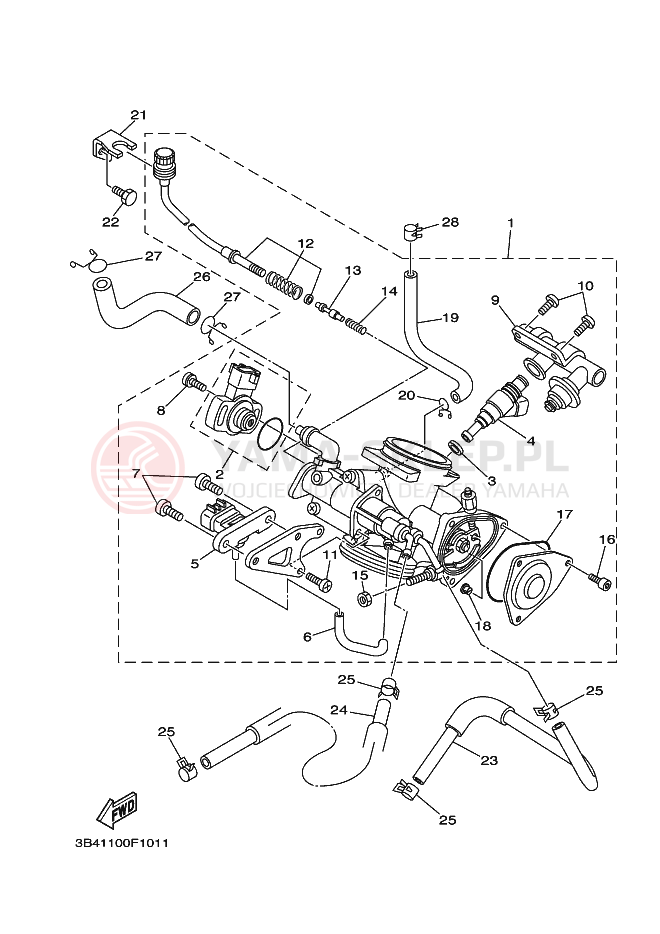 Schemat "Układ wtryskowy" do Yamaha GRIZZLY 700 FI
