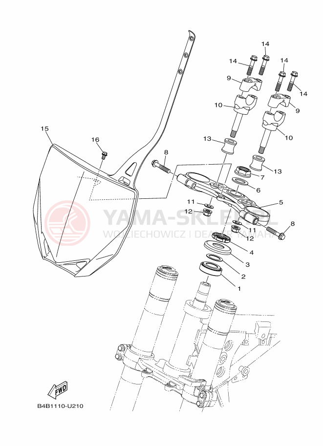 Schemat "Półki zawieszenia" do Yamaha YZ85LW YZ85