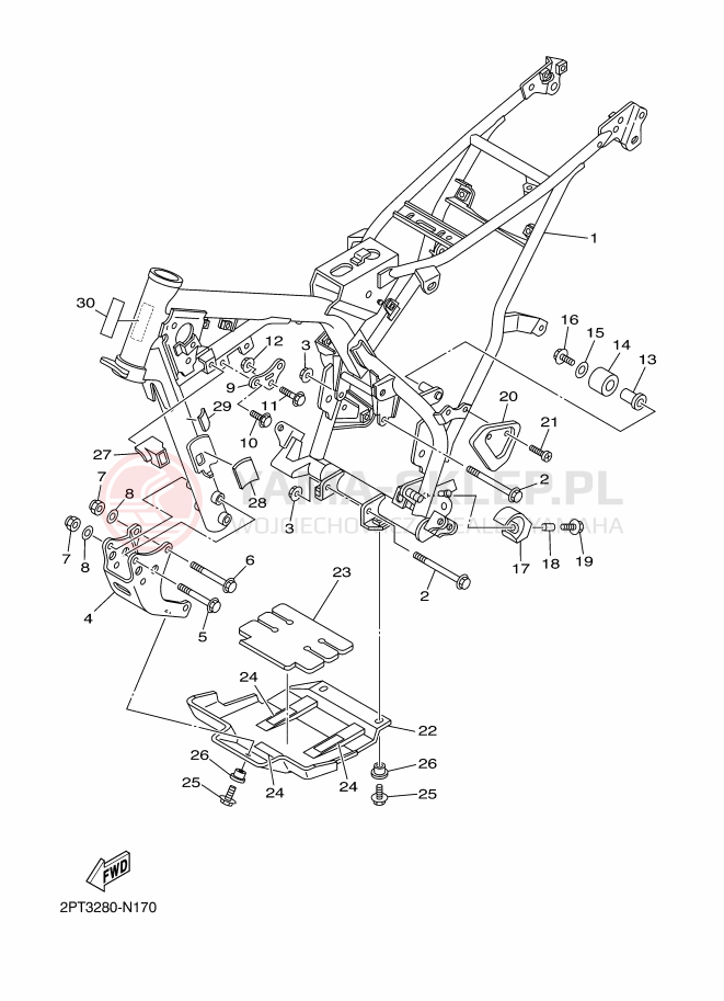 Schemat "rama" do Yamaha TT-R125LWE