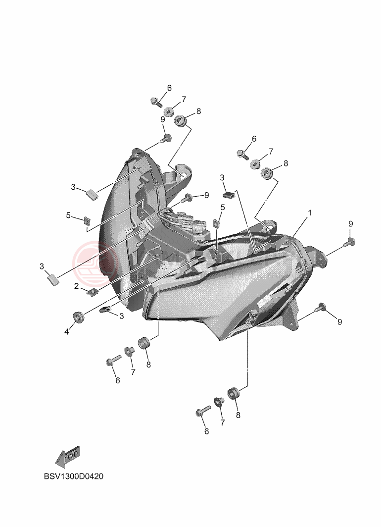 Schemat "Lampa przód" do Yamaha TMAX TECH MAX