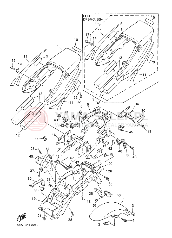 Schemat "błotnik" do Yamaha XJR1300