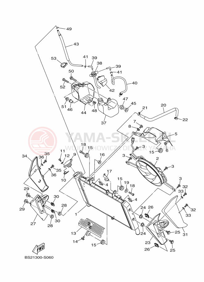 Schemat "Układ chlodzenia" do Yamaha MT-09 ABS