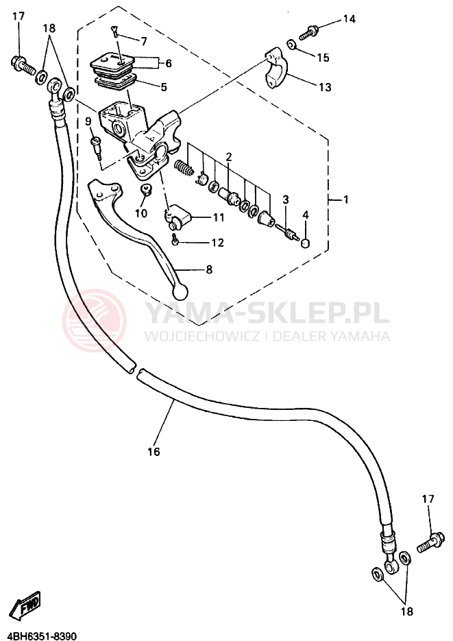 Schemat "CYLINDER MASTER" do Yamaha GTS1000