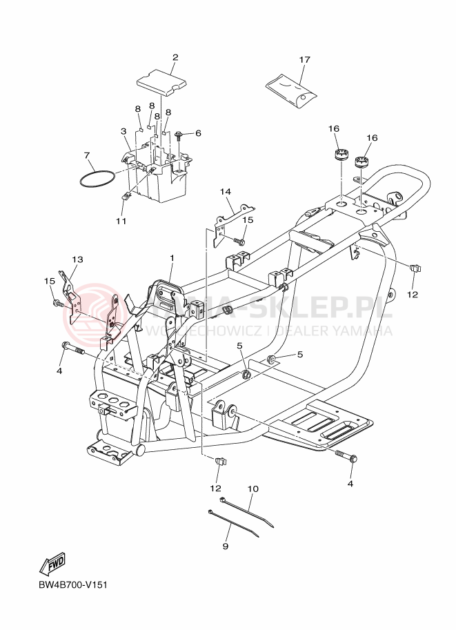 Schemat "rama" do Yamaha YFZ50