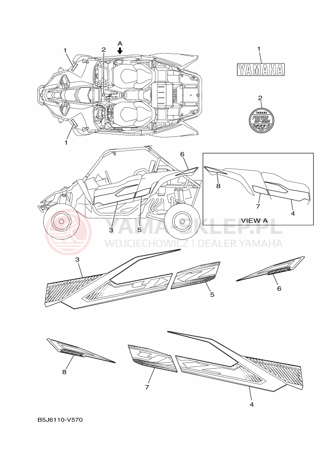 Schemat "Naklejki" do Yamaha YXZ1000R