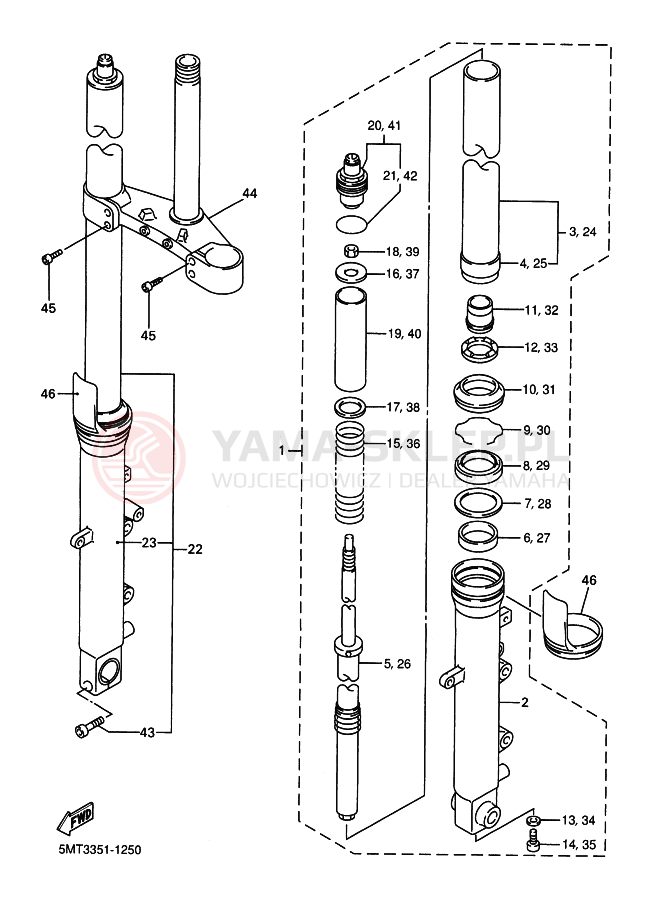 Schemat "Amortyzatory przód" do Yamaha YZF-R6 R6