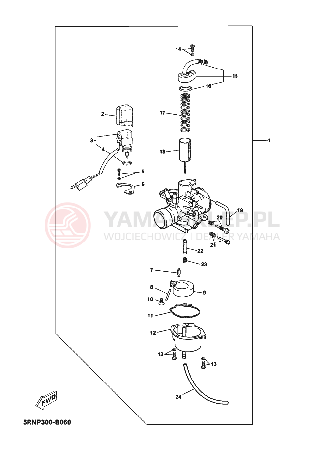 Schemat "Gaźnik" do Yamaha JOG RR