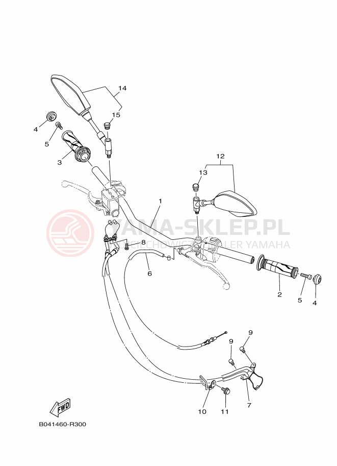 Schemat "Kierownica i osprzęt" do Yamaha MT-03
