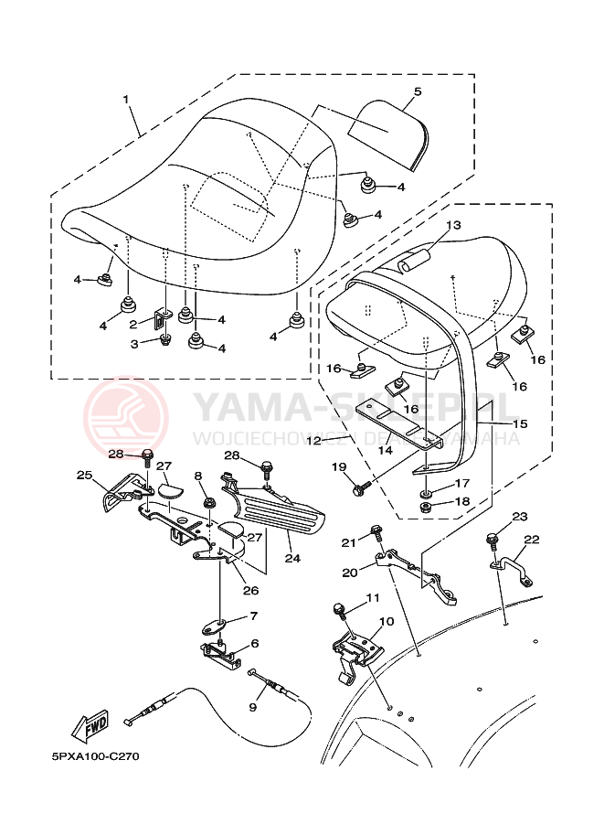 Schemat "siedzenie" do Yamaha ROADSTAR WARRIOR MIDNIGHT
