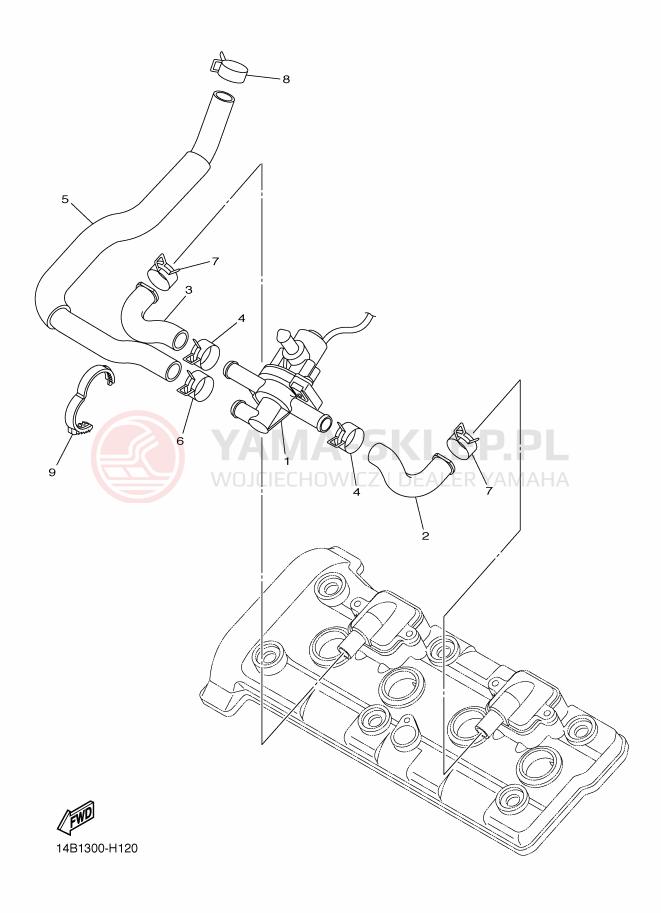 Schemat "System odbioru powietrza" do Yamaha YZF-R1
