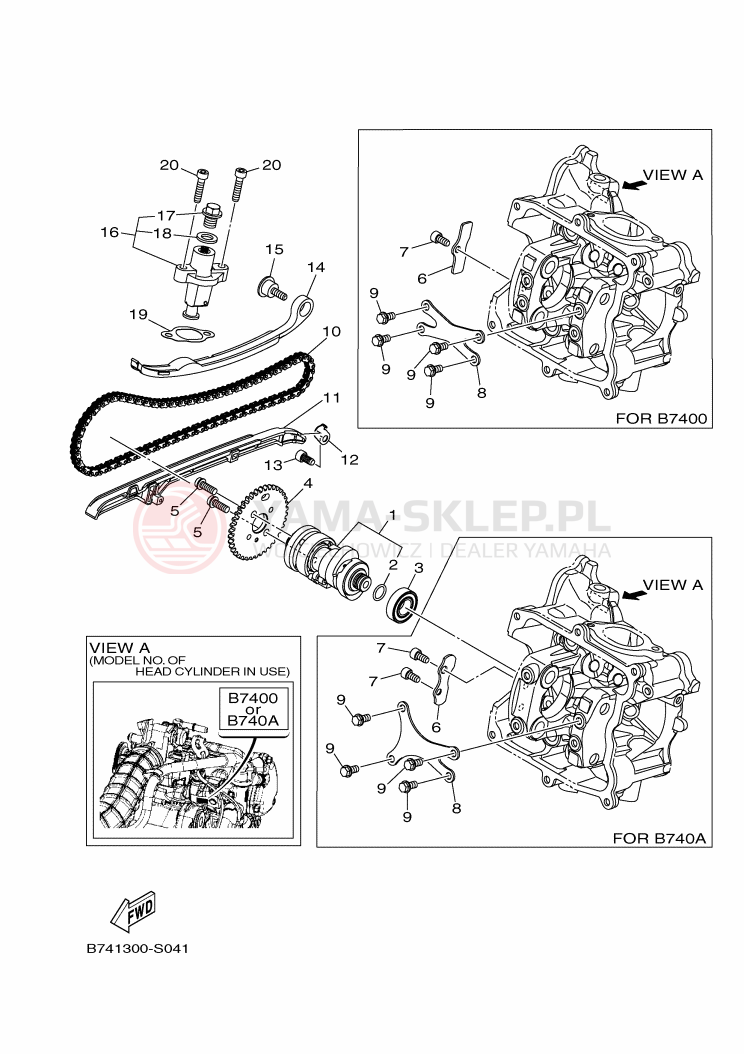Schemat "Rozrząd - łańcuszek" do Yamaha XMAX 300