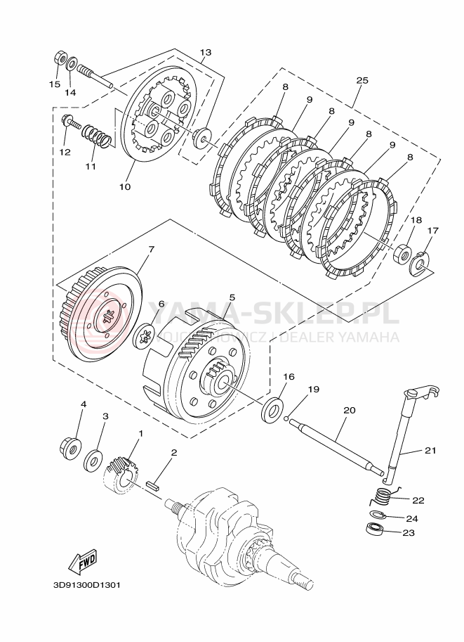 Schemat "sprzęgło" do Yamaha XTZ125E