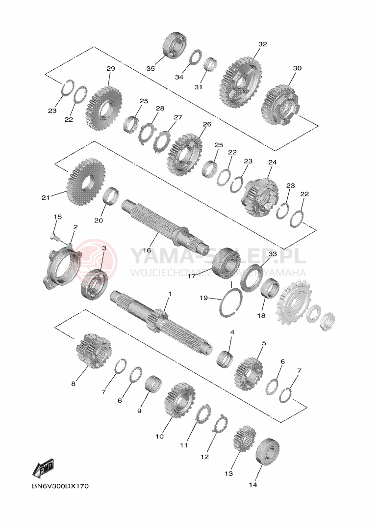Schemat "Skrzynia biegów " do Yamaha R6