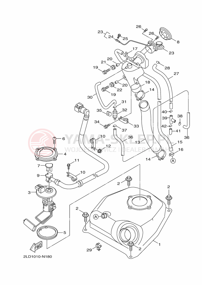 Schemat "zbiornik paliwa" do Yamaha MAJESTY S