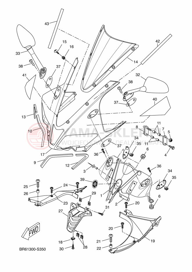 Schemat "elementy nadwozia" do Yamaha YZF-R125 ABS