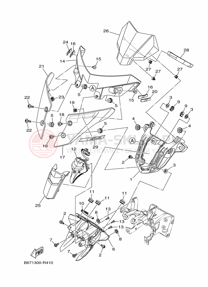Schemat "elementy nadwozia" do Yamaha MT-10