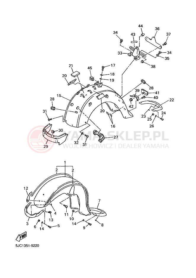 Schemat "błotnik" do Yamaha XVZ13TF ROYALSTAR VENTURE