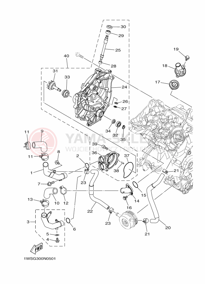 Schemat "Pompa wody" do Yamaha MT-07