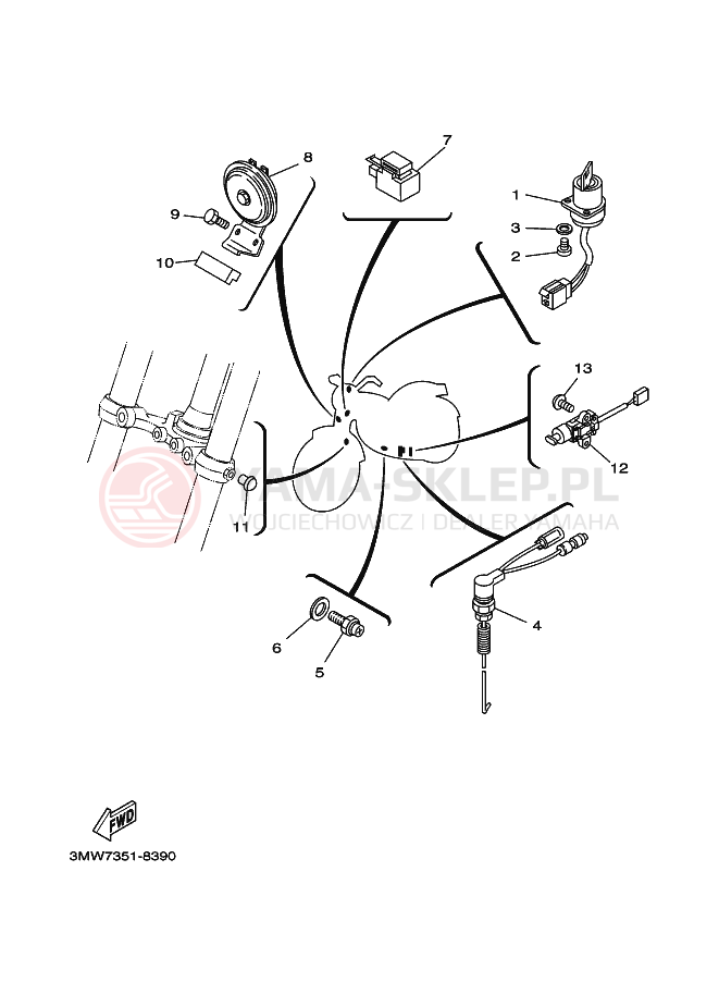 Schemat "układ elektryczny" do Yamaha SR125