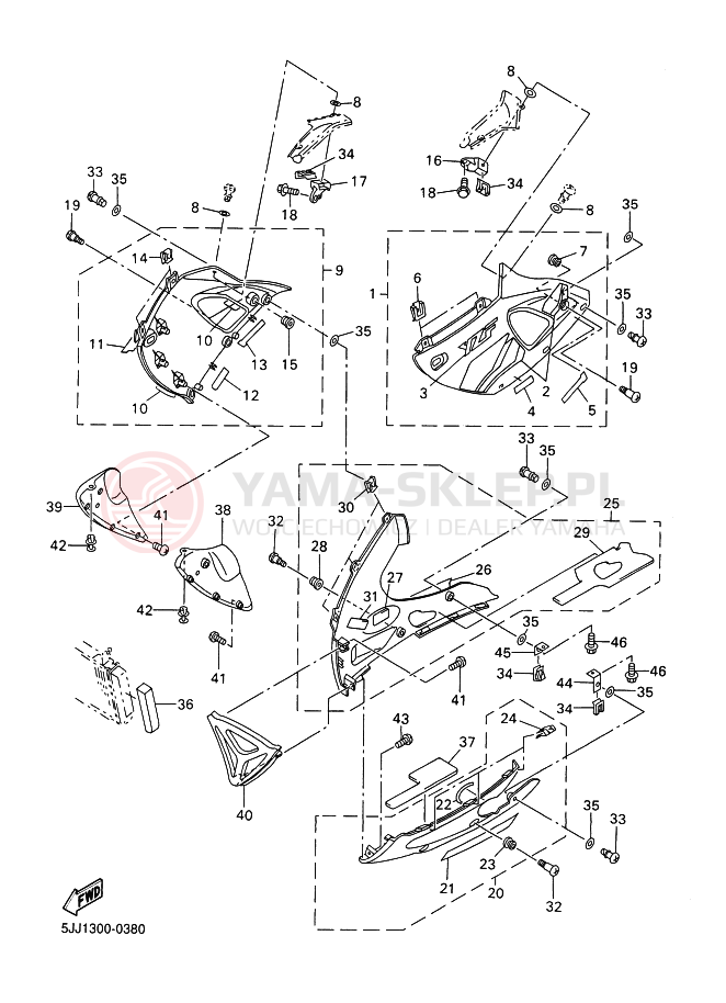 Schemat "POKRYWA SILNIKA 2" do Yamaha YZF-R1 R1