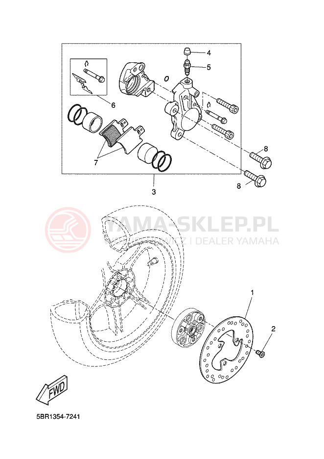 Schemat "Zacisk hamulcowy tylny" do Yamaha NITRO