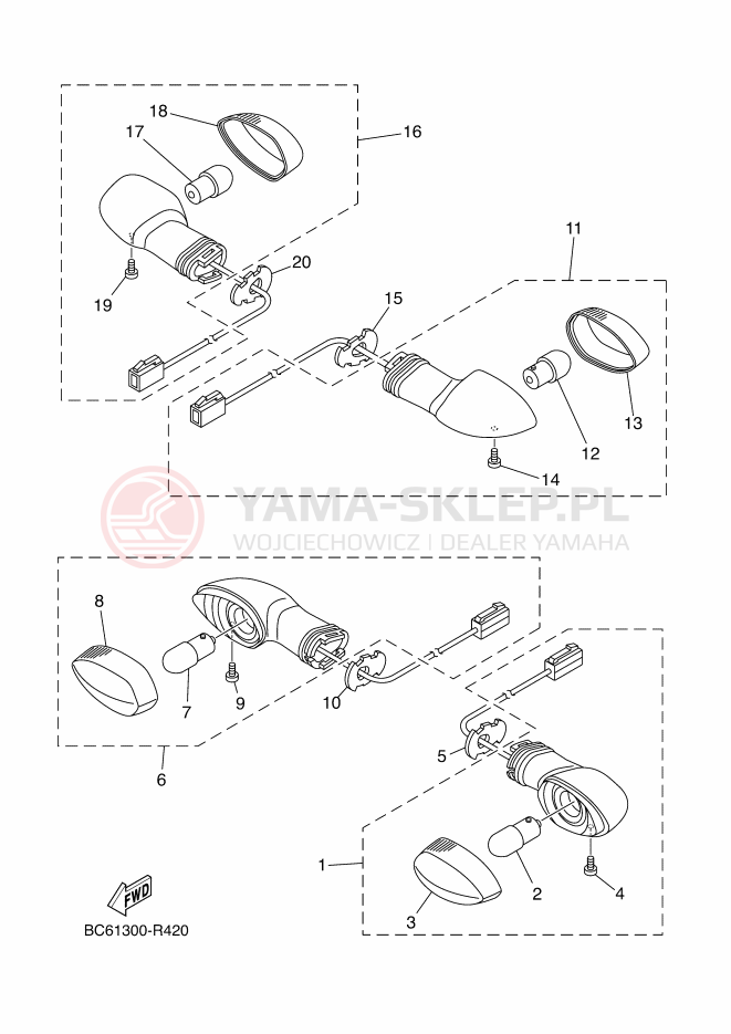 Schemat "kierunkowskazy" do Yamaha TRACER 700