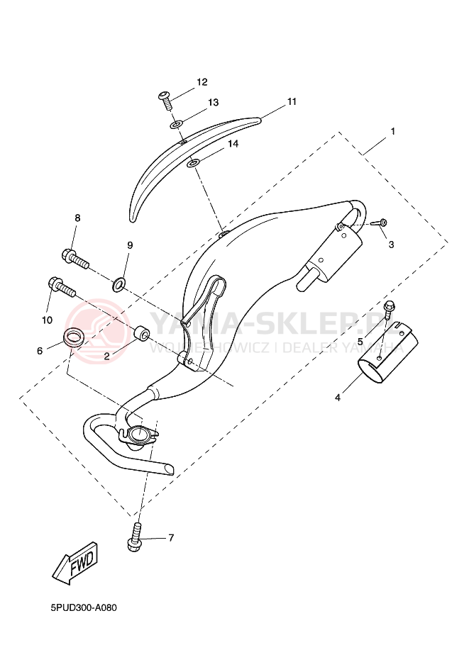 Schemat "Wydech końcowy" do Yamaha YQ50L