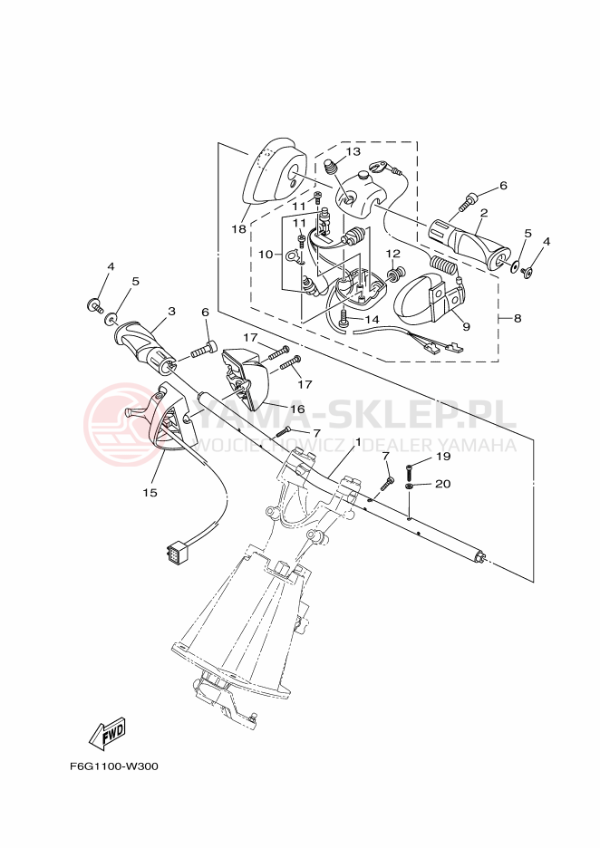 Schemat "Kierownica i osprzęt" do Yamaha VX1050G-X
