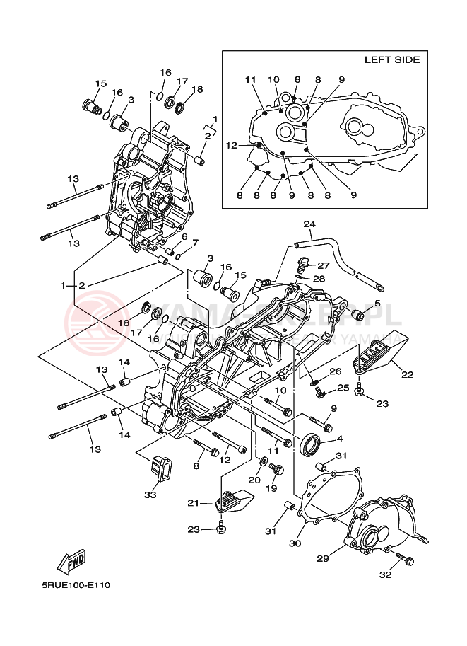 Schemat "Obudowa silnika" do Yamaha YP400ABS