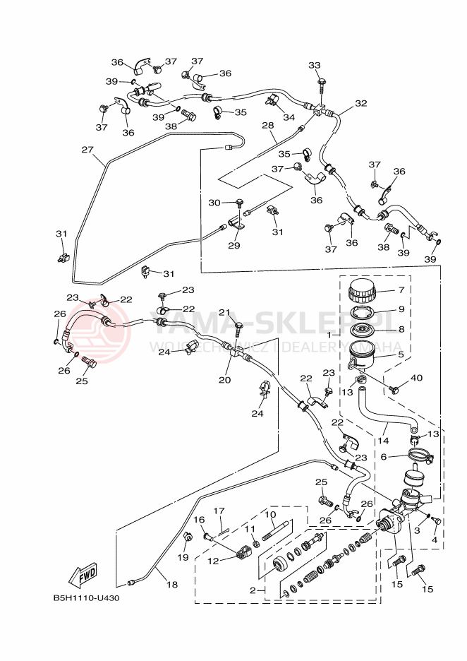 Schemat "układ hamulcowy" do Yamaha YXZ1000R SS