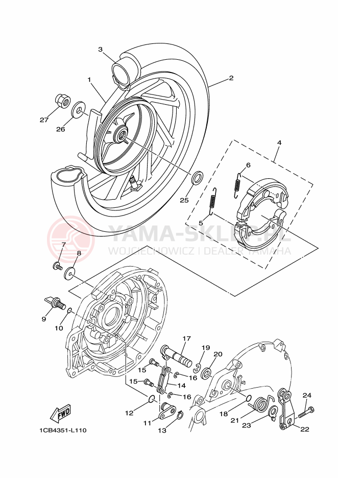 Schemat "Koło tył" do Yamaha EC-03