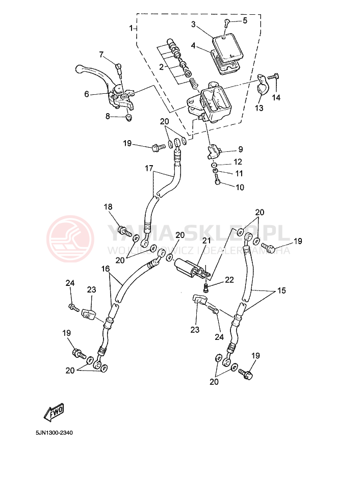 Schemat "Pompa hamulcowa przednia" do Yamaha BT1100
