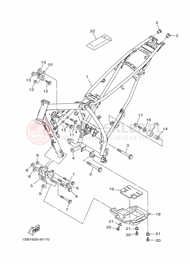 Schemat "rama" do Yamaha XTZ125E
