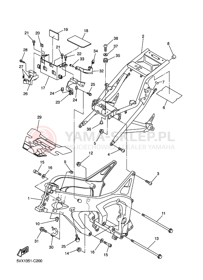 Schemat "rama" do Yamaha FZ6-S