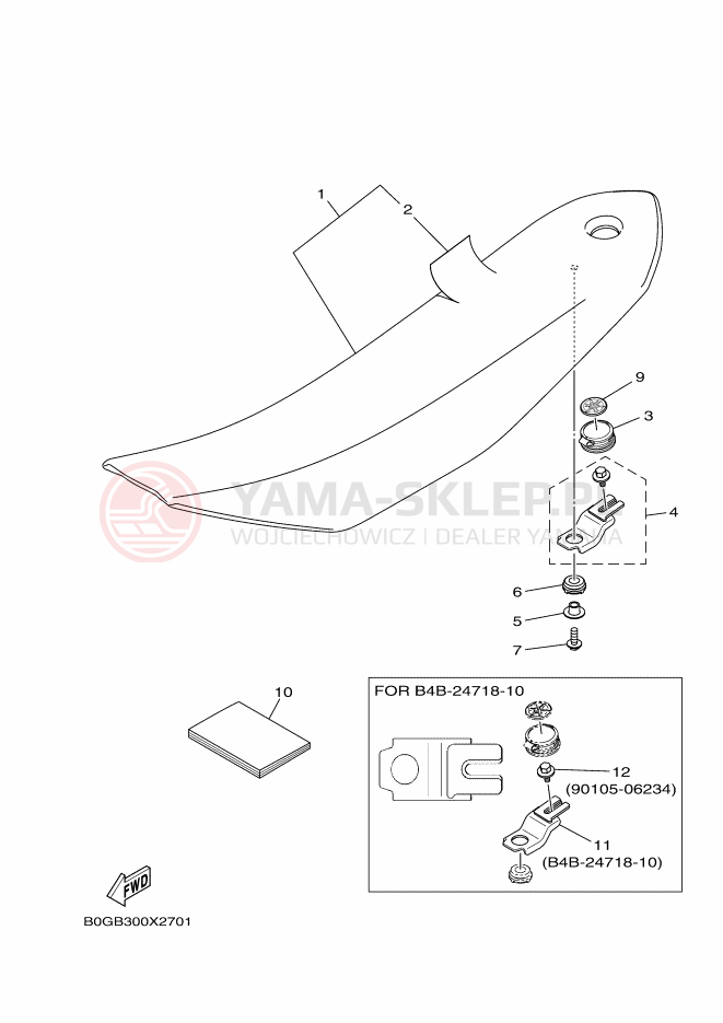 Schemat "siedzenie" do Yamaha YZ85