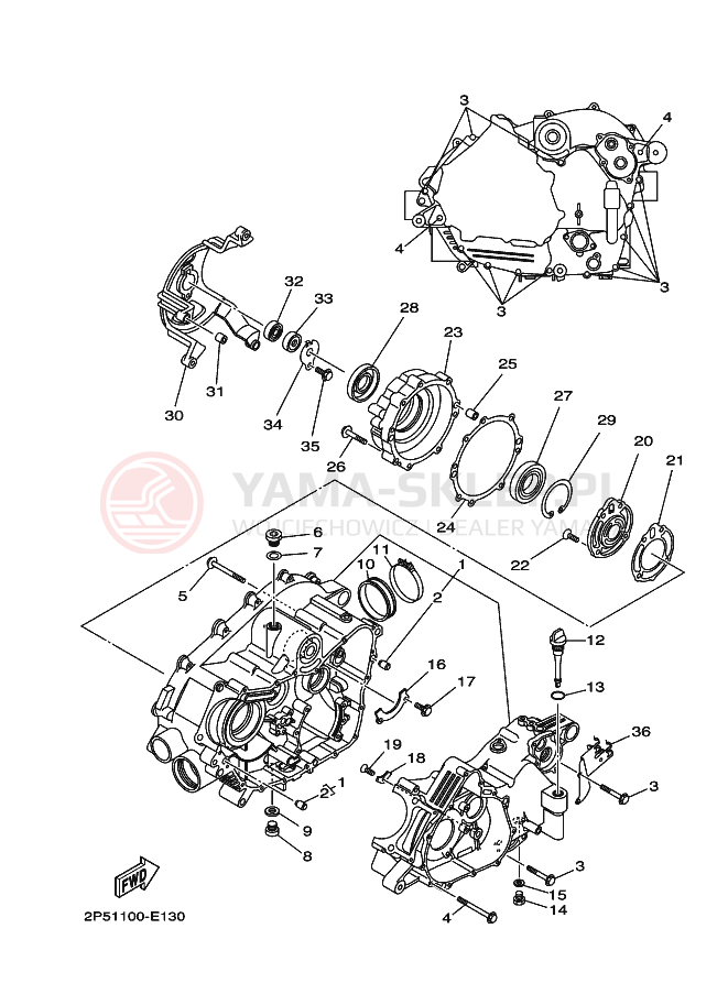 Schemat "Pokrywa silnika" do Yamaha RHINO 450