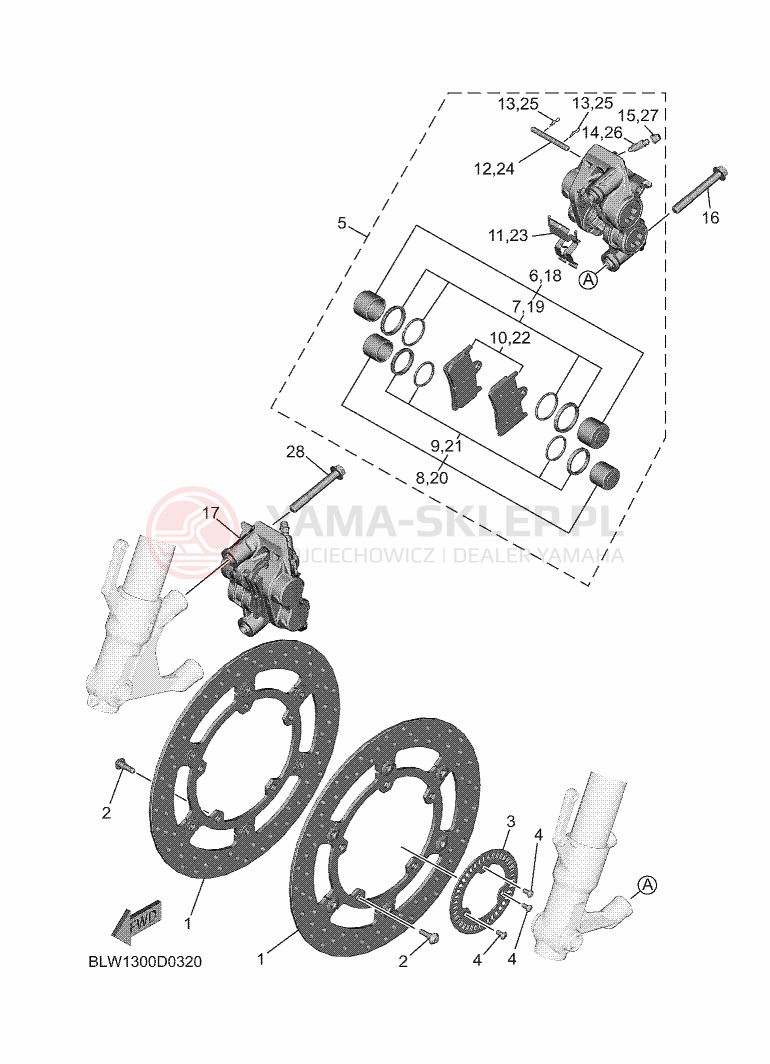Schemat "Koło przód" do Yamaha MT-07 Y-AMT