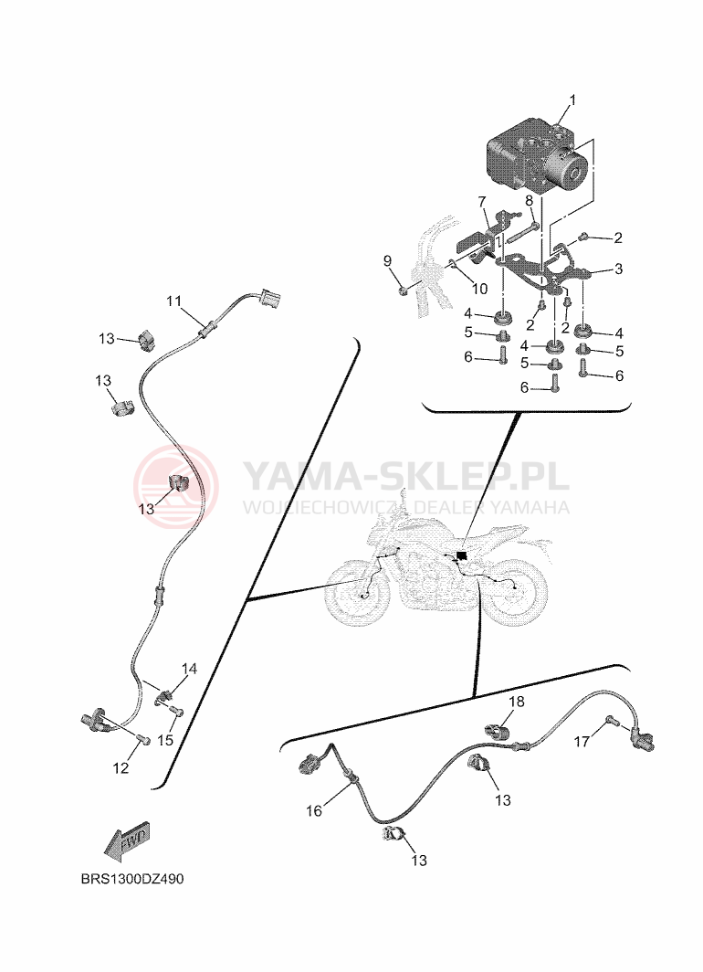 Schemat "SPRZĘT ELEKTRYCZNY 4" do Yamaha MT-09 Y-AMT 35KW