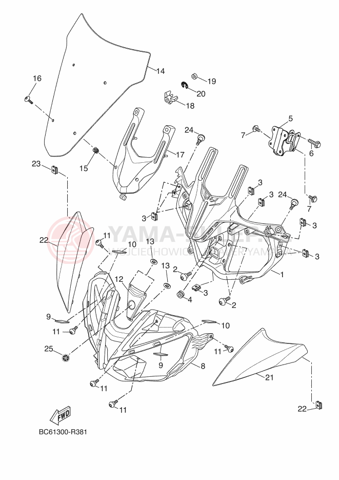 Schemat "elementy nadwozia" do Yamaha TRACER 700